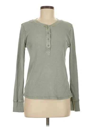 Pre-owned Bass Outdoor Long Sleeve Henley Shirt In Green