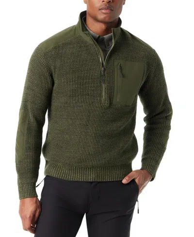 Bass Outdoor Sweater Mens Deep Depth Zip Mock Neck Pullover Mac86 In Green
