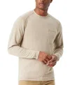 Bass Outdoor T-shirts Mensbeige Stretch Long Sleeve Crew Neck Pullover Fts264 In Yellow