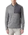 Bass Outdoor Top Men'sforged Iron Slim Fit Mock Neck -zip Pullover Mac200 In Gray