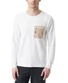 Bass Outdoor Utili-tee Shirt Mens Bright White Long Sleeve Zip Pocket Fts101 In White