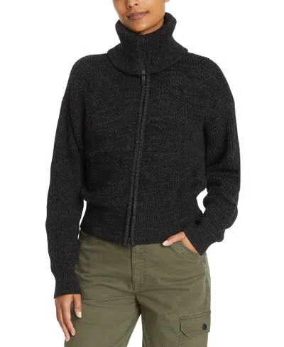 Bass Outdoor Women's Funnel-neck Zippered Sweater In Black Beauty