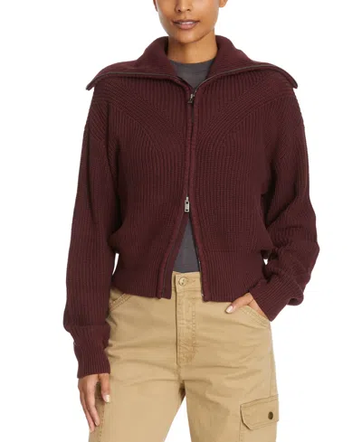 Bass Outdoor Women's Funnel-neck Zippered Sweater In Cabernet