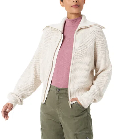 Bass Outdoor Women's Funnel-neck Zippered Sweater In Oatmeal