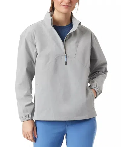 Bass Outdoor Women's Ripstop Stow-able Half-zip Jacket In Gray