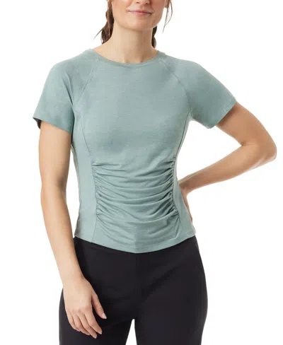 Bass Outdoor Women's Ruched Raglan-sleeve Fashion Tee In Silver Blue