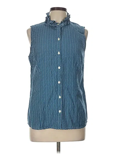 Pre-owned Bass Sleeveless Button Down Shirt In Blue