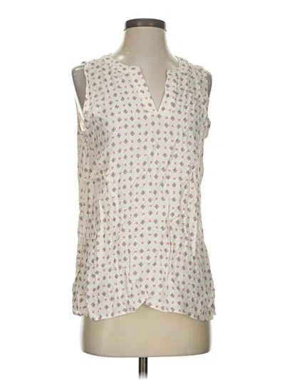 Pre-owned Bass Tank Top Ivory Plunge Neckline Tops In White