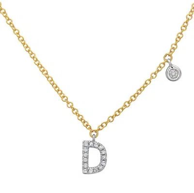 Bassali Women's Two-tone Diamond Initial Necklace In Yellow Gold
