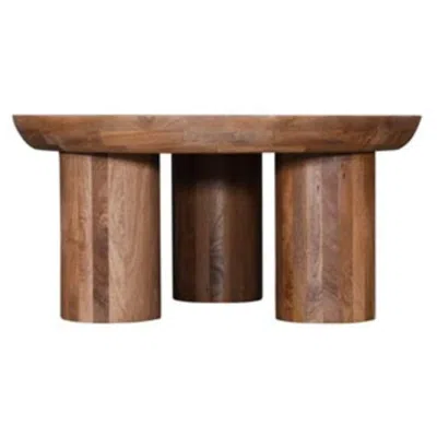 Bassett Mirror Company Bassett Blair 33" Wide Rustic Modern Round Wood Cocktail Table
