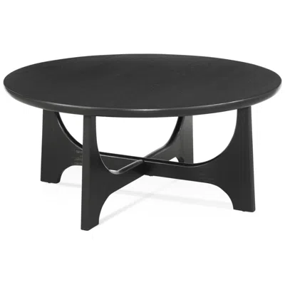 Bassett Mirror Company Dunnigan 40" Wide Black Wood Round Cocktail Table