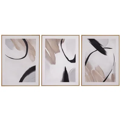 Bassett Mirror Company Eartha 3 Piece Set Brown Canvas Wall Art