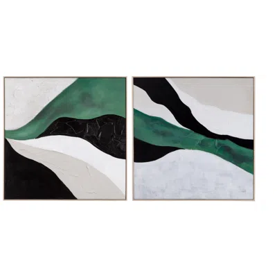 Bassett Mirror Company Illuminate 2 Piece Set Green Canvas Wall Art