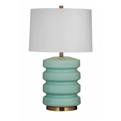 Bassett Mirror Company Marzz 28" Art Deco Styled Green Table Lamp