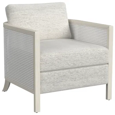 Bassett Mirror Company Mylo Coastal Inspired Accent Chair With White Washed Cane Frame