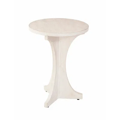 Bassett Mirror Company Tait 24" White Washed Wood Accent Table