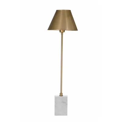Bassett Mirror Company White And Gray Marble Base Table Lamp Gold In Brown