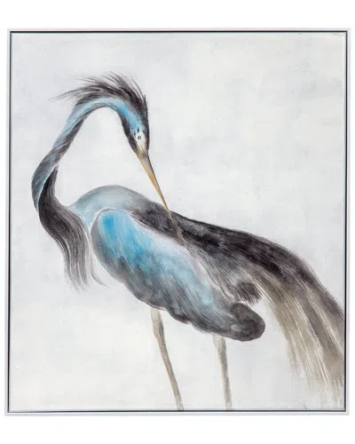 Bassett Mirror Louisiana Heron Framed Canvas In White