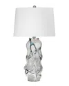 Bassett Mirror Merrick Art Glass Table Lamp In White