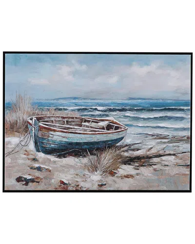 Bassett Mirror Mo Bay Framed Canvas In Blue