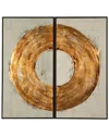 Bassett Mirror Ring Of Fire Framed Canvas In Gold