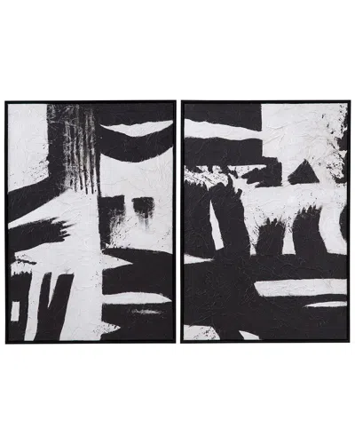 Bassett Mirror Set Of 2 Black & White Framed Canvas