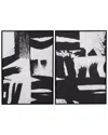 Bassett Mirror Set Of 2 Black & White Framed Canvas In Black
