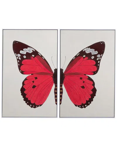 BASSETT MIRROR BASSETT MIRROR SET OF 2 BUTTERFLY FRAMED CANVAS