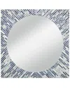 Bassett Mirror Sunburst Bone Wall Mirror In Blue