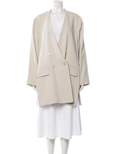 Pre-owned Bassike Blazer In Neutral
