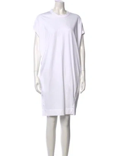 Pre-owned Bassike Crew Neck Knee-length Dress In White