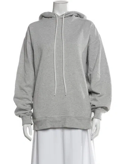 Pre-owned Bassike Crew Neck Long Sleeve Hoodie In Gray