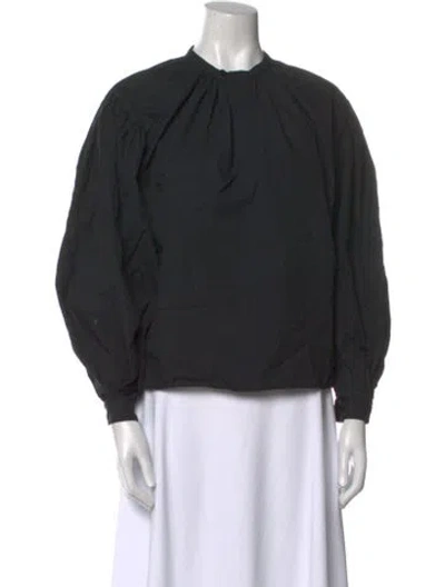 Pre-owned Bassike Crew Neck Long Sleeve Sweatshirt In Black