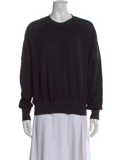 Pre-owned Bassike Crew Neck Long Sleeve Sweatshirt In Black