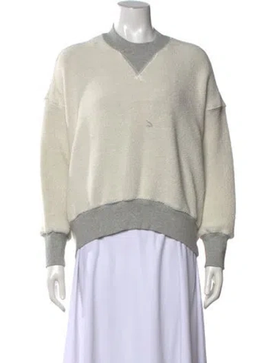 Pre-owned Bassike Crew Neck Long Sleeve Sweatshirt In Grey
