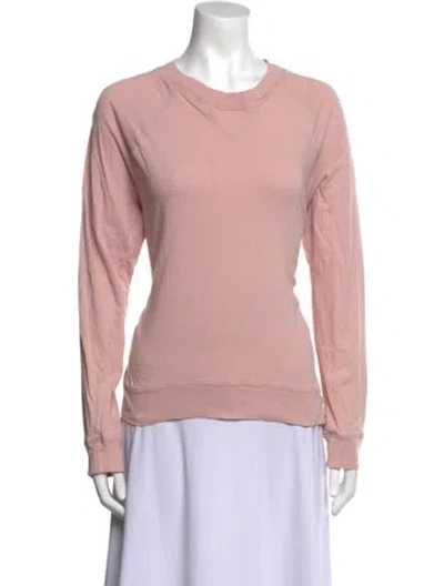 Pre-owned Bassike Crew Neck Long Sleeve Sweatshirt In Pink