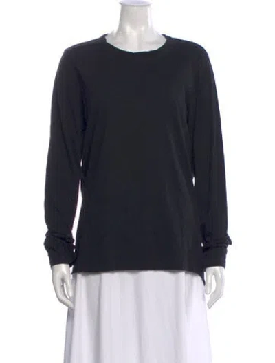 Pre-owned Bassike Crew Neck Long Sleeve T-shirt In Blue