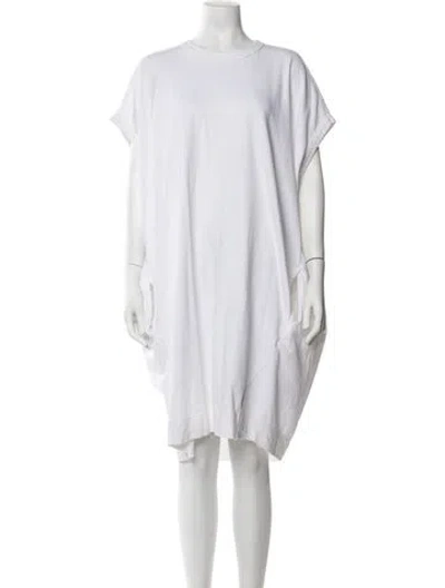 Pre-owned Bassike Crew Neck Midi Length Dress In White