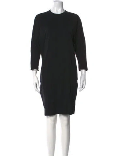 Pre-owned Bassike Crew Neck Mini Dress In Black