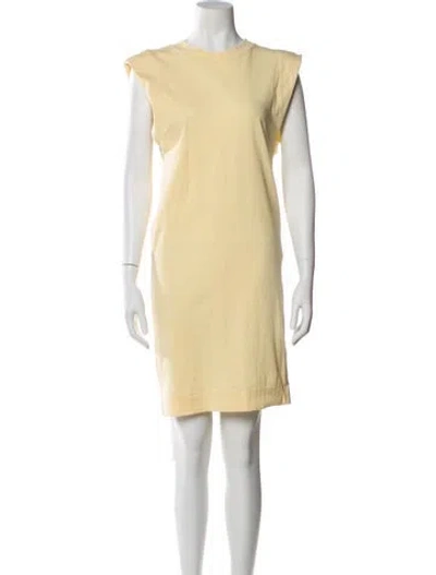 Pre-owned Bassike Crew Neck Mini Dress W/ Tags In Yellow