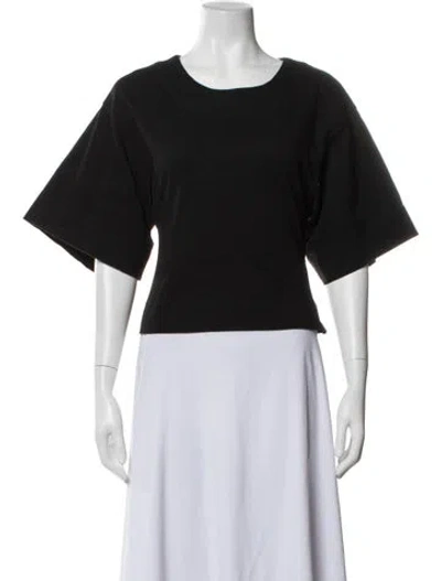 Pre-owned Bassike Crew Neck Short Sleeve Top In Black