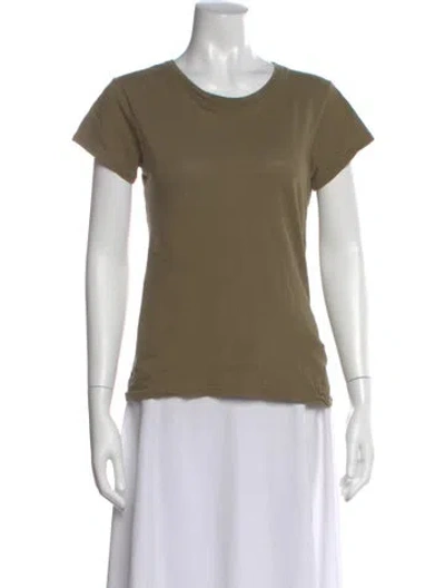Pre-owned Bassike Crew Neck Short Sleeve T-shirt In Green