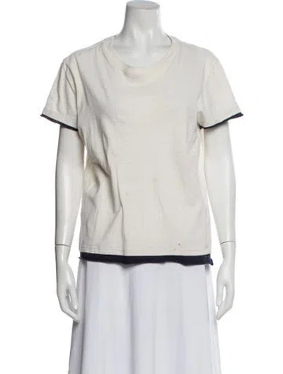 Pre-owned Bassike Crew Neck Short Sleeve T-shirt In Neutral