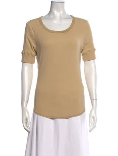 Pre-owned Bassike Crew Neck Short Sleeve T-shirt In Neutrals
