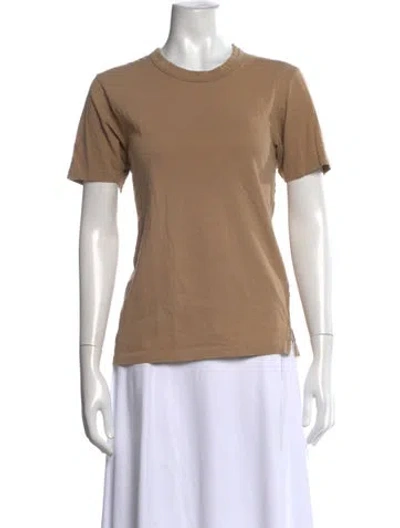 Pre-owned Bassike Crew Neck Short Sleeve T-shirt In Neutrals