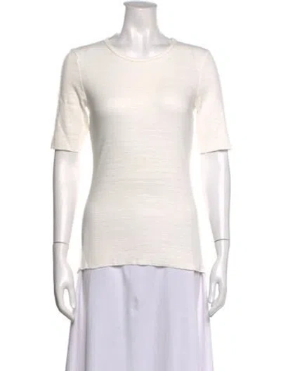 Pre-owned Bassike Crew Neck Short Sleeve T-shirt In Neutrals