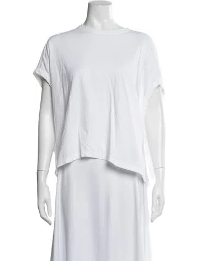 Pre-owned Bassike Crew Neck Short Sleeve T-shirt In White