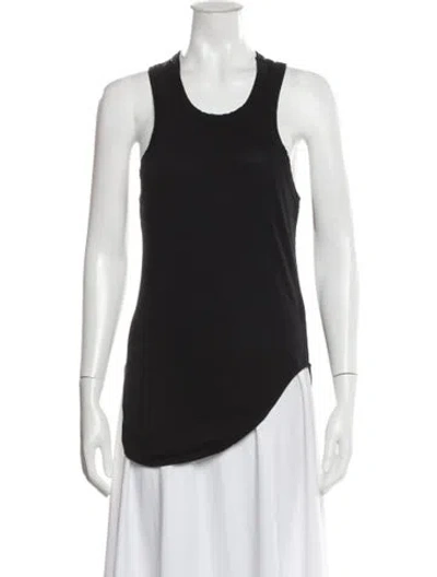 Pre-owned Bassike Crew Neck Sleeveless Top In Black