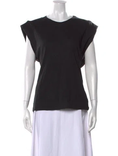 Pre-owned Bassike Crew Neck Sleeveless T-shirt In Black