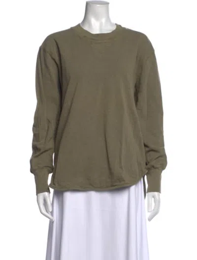 Pre-owned Bassike Crew Neck Sweater In Green